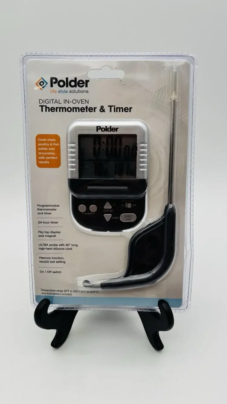 New Polder Digital In-Oven Thermometer & Timer THM-362-86 New Sealed